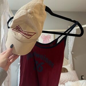 PacSun Red Tank & American eagle hat